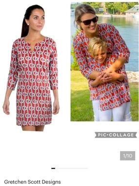 Gretchen Scott Mommy & Me Bowline Tamato Red Goddess Nautical Rope Tunic NWT XL